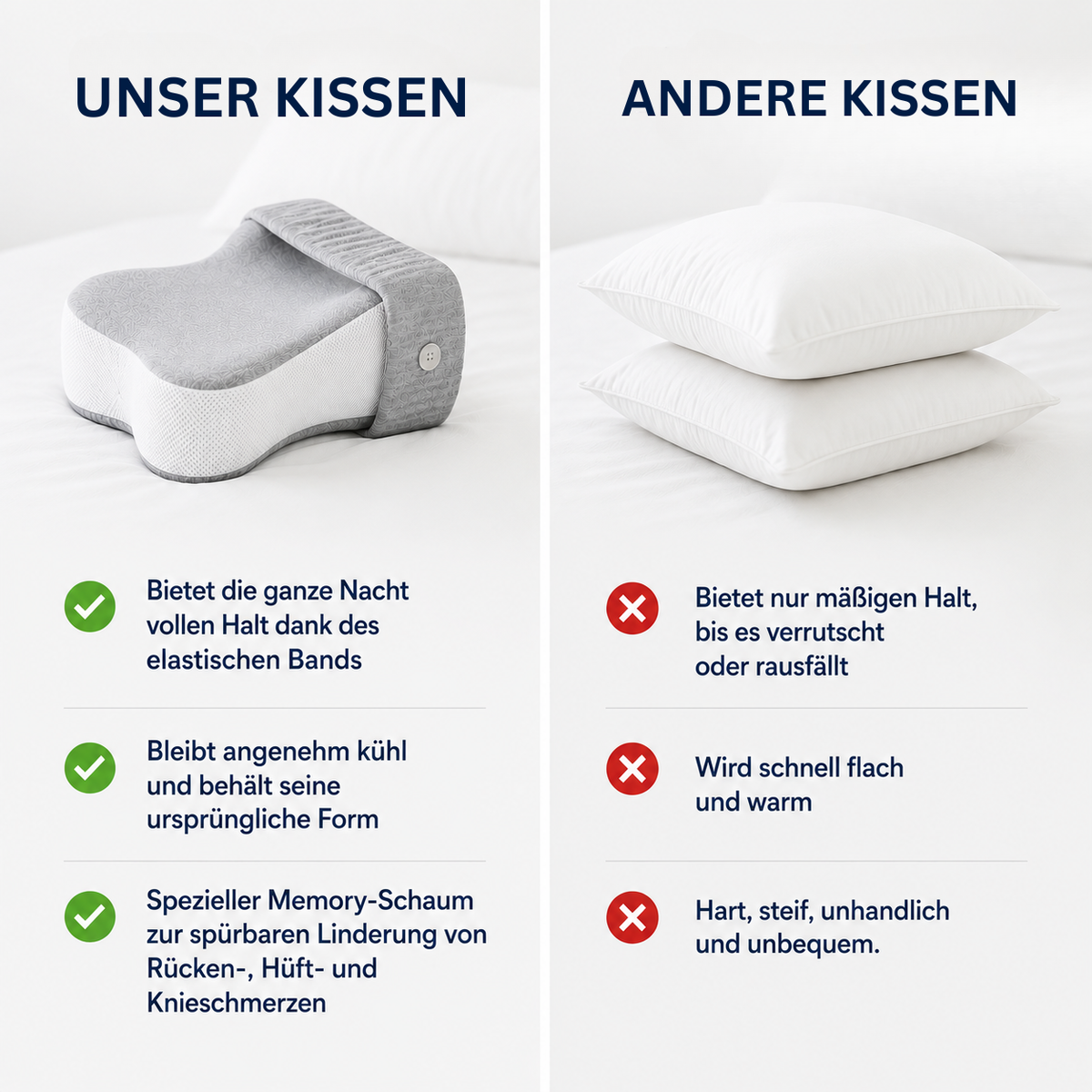 LiegeKunst Seitenschläfer Kissen - Endlich wieder schmerzfrei