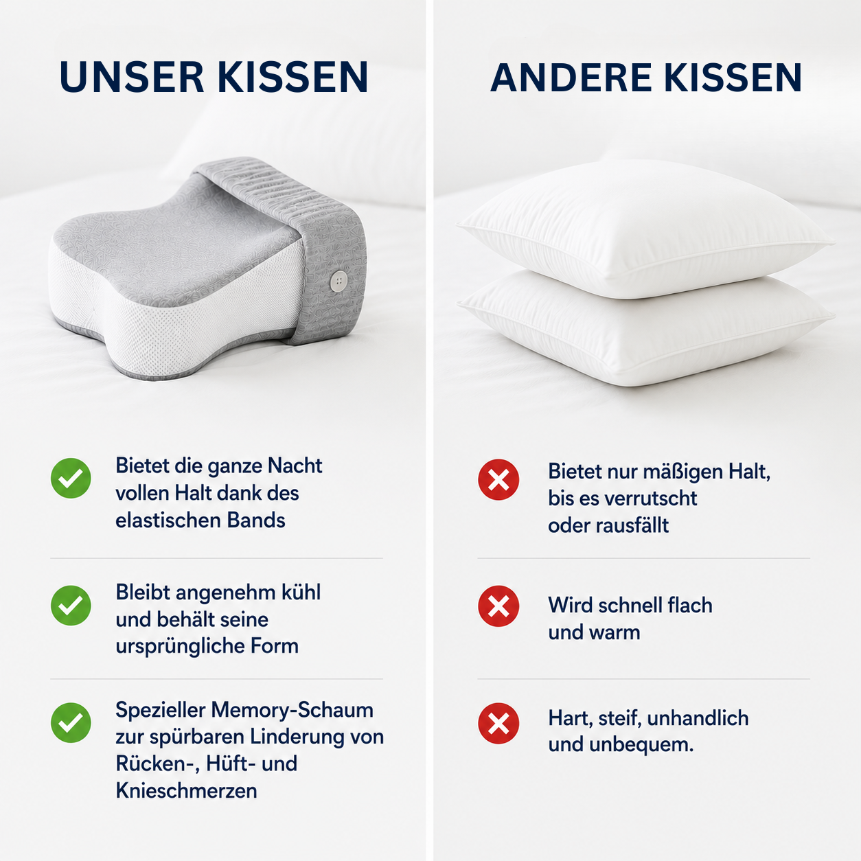 LiegeKunst Seitenschläfer Kissen - Endlich wieder schmerzfrei